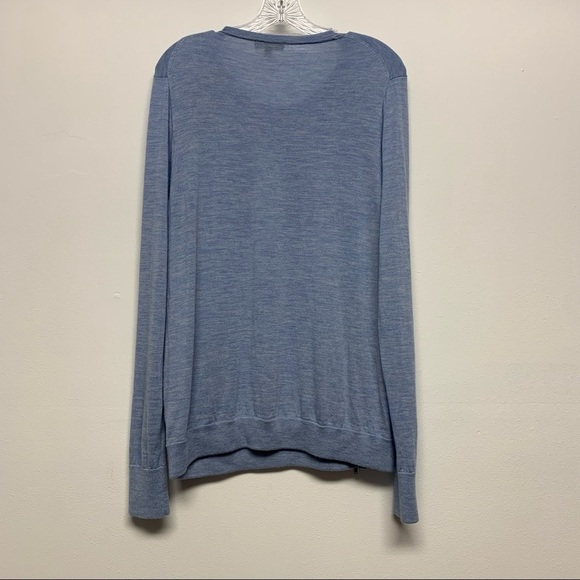 J. CREW Women's Size XXL BLUE WOOL ASYMMETRICAL ZIPPER ZIP SWEATER TOP - Picture 4 of 11
